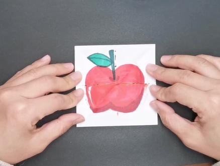 苹果蹲完橙子蹲!带上家里的小朋友一起来叠一叠画一画吧!#一起学画画 #画画 #创意美术 #亲子手工 #儿童简笔画