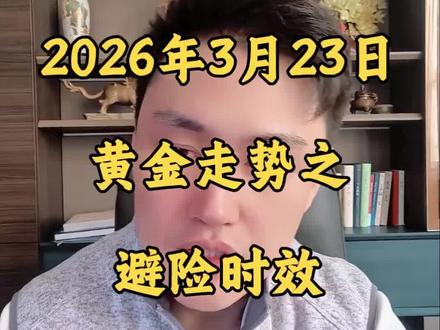 #交易员 #黄金
2026年3月23日黄金走势分析之避险时效