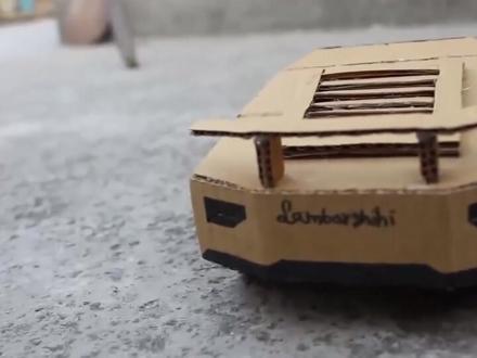 创意DIY-利用废旧硬纸板手工DIY制作跑车遥控玩具车