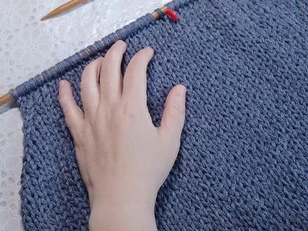 【女士平针针织马甲】Ep.5 挖前领 #棒针编织