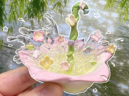 ⊹₊⋆ 泼水成花💐 用粘土定格春天の一瞬间 ⁺.⊹ #diy#春天 #教程 #粘土