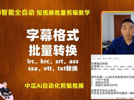 字幕格式批量转换,lrc、krc、srt、ass,ssa、vtt、txt互转 #字幕格式转换