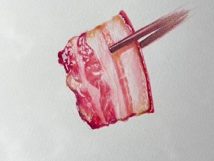 彩铅腊肉0基础教学~ #画画 #彩铅画 #跟着抖音学画画 #画画教程