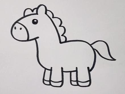 简单的小马简笔画,学会了吗#一学就会的简笔画 #简笔画 #每日一画 #零基础学画画 #简笔画教程