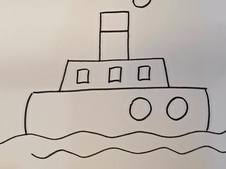 一分钟学会画轮船🚢#画画 #简笔画 #简笔画教程 #零基础学画画#儿童简笔画#一起画画