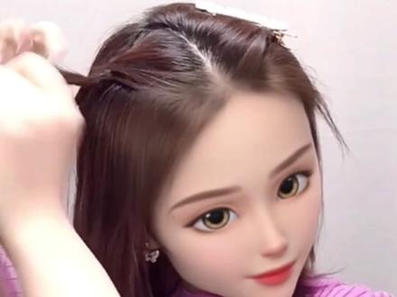 齐肩短发过年就这样扎,温柔甜美氛围感满满#编发教程 #今日发型推荐 #过年发型