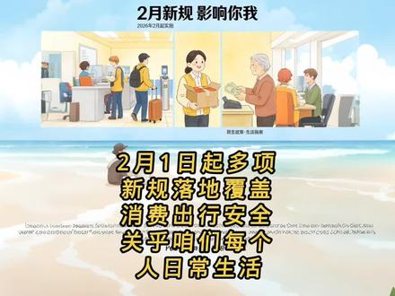 2月1日起多项新规落地覆盖消费出行安全关乎咱们每个人日常生活 #2月1日起新规施行影响消费出行生活多方面 #2月新规落地关乎日常消费出行安全件件有保障 #2月起这些新规开始施行 #高运京 #信息来源央视新闻
