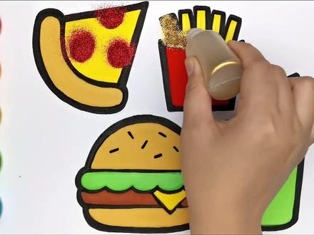 汉堡薯条可乐#简笔画 #创意美术 #画画