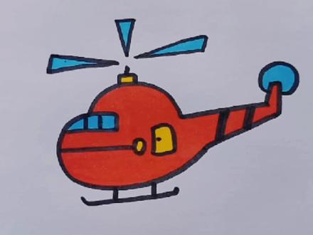 简单可爱的直升机,你学废了吗?#简笔画 #一起学画画 #直升机 #我要上热门@DOU+小助手