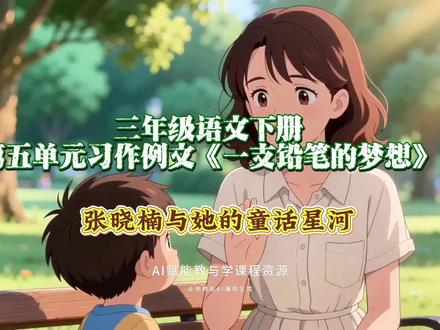 3.44三年级语文下册第五单元习作例文《一支铅笔的梦想》创作故事:张晓楠与她的童话星河#三年级语文 #创作人计划 #创作人扶植计划第三期 #原创视频创作者 #创作者计划