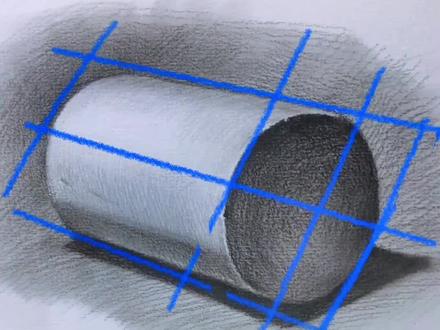 素描倒下的圆柱体画法,思路对画画的人来说能够坐下来画下去,#创作灵感 #素描基础 #素描圆柱体
