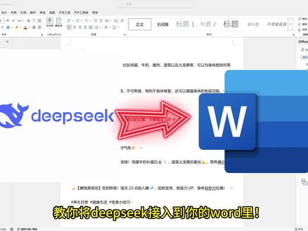 将deepseek接入到word里高效办公 #deepseek #word #干货分享 #高效办公 #wps