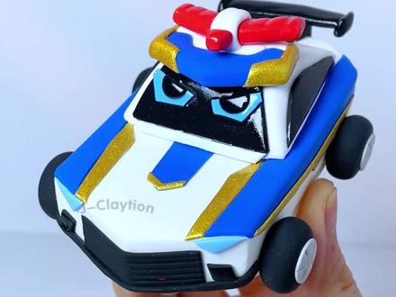 炫卡斗士炫蓝闪电⚡s粘土小汽车制作 #炫蓝闪电s #炫卡斗士 #自制玩具车 #粘土小汽车 #超轻粘土