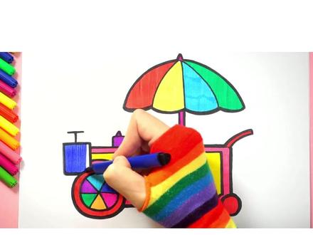 教小朋友们画冰淇淋车🍦#简笔画 #创意美术 #儿童画 #绘画