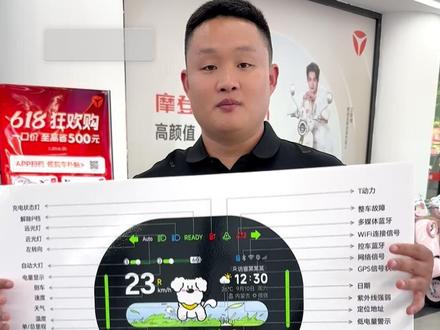 新款雅迪摩登光芒二代,Smart智慧屏元气进化,萌宠主题+全屏导航听音乐,可爱又智能 #雅迪摩登光芒二代#雅迪摩登#生而摩登#郝赞的雅迪销冠之路