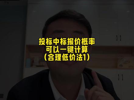 投标中标报价概率一键计算(合理低价法1) #投标 #报价 #投标报价 #投标文件