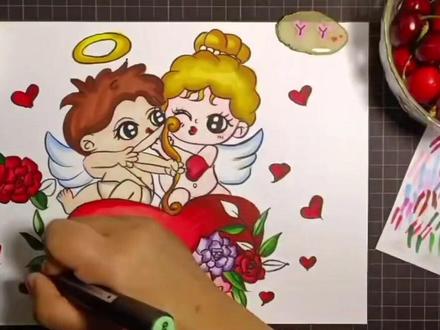#过了520还有521 #我要上热门 #每日一画 #马克笔手绘 丘比特之箭射到了谁