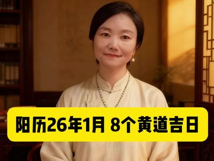 阳历26年1月份8个吉日 #黄道吉日 #传统文化 #问道小师妹 #吉日 #吉日吉时
