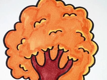 秋天的大树#简笔画 #一学就会的简笔画 @抖音小助手