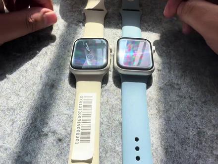 Apple Watch S9 星光色vs银色到底怎么选?你的理由是?投票打在评论区!#苹果手表 #applewatchs9 #星光色 #银色 #实拍