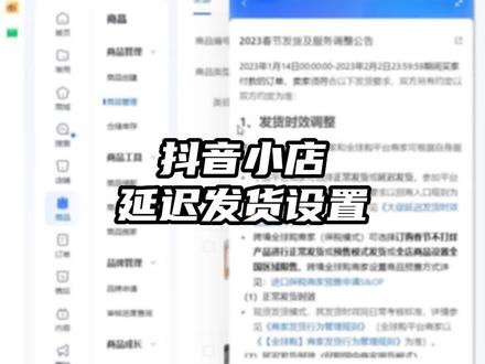 抖音小店延迟发货设置 #抖音小店 #抖店运营 #抖音运营小技巧 #电商创业 #干货分享