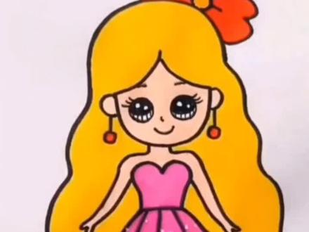 简笔画:漂亮的小姑娘 #想画就画 #儿童简笔画