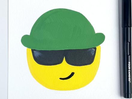 一不小心就学会了画悠闲,真的太不小心了... #四颗糖丙烯马克笔 #四颗糖直液式丙烯马克笔 #绘画 #一起学画画 #表情包