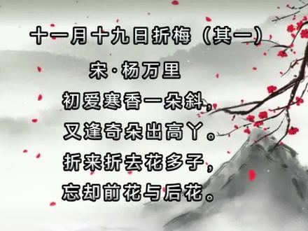 #让阅读成为一种习惯 #最美读书声 #少儿朗诵 #古诗词 #最美童声 古诗诵读《十一月十九日折梅》其一