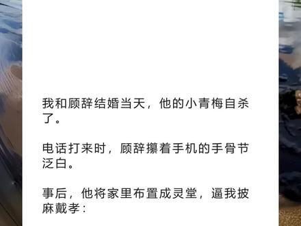 书名《回甜放生》超长篇~未侵权~一次看个爽系列~未侵权!未侵权!#顾辞姜黎 完整版 顾辞姜黎结局 顾辞姜黎后续 顾辞姜黎完结 顾辞姜黎全文 顾辞姜黎番外 2顾辞姜黎2 我和顾辞结婚当天,他的小青梅自杀了。完整版 顾辞姜黎番外 2顾辞姜黎2 我和顾辞结婚当天,他的小青梅自杀了。结局 顾辞姜黎番外 2顾辞姜黎2 我和顾辞结婚当天,他的小青梅自杀了。后续 顾辞姜黎番外 2顾辞姜黎2 我和顾辞结婚当天,他的小青梅自杀了。完结 顾辞姜黎番外 2顾辞姜黎2 我和顾辞结婚当天,他的小青梅自杀了。全文 顾辞姜黎番外 2顾辞姜黎2 我和顾辞结婚当天,他的小青梅自杀了。番外 2顾辞姜黎番外 2顾辞姜黎2 我和顾辞结婚当天,他的小青梅自杀了。2我和顾辞结婚当天,他的小青梅自杀了。
电话打来时,顾辞攥着手机的手骨节泛白。
事后,他将家里布置成灵堂,逼我披麻戴孝:
「姜黎,这是你欠她的。」
此后,他的心再装不下任何人。
后来,我遭遇车祸,临死前拨通了他的电话。
被他无情挂断,