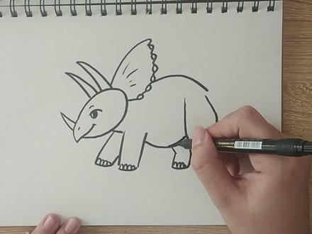 【三角龙】教你快速画一只三角龙