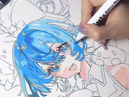 【干货】头发上色思路 #手绘 #临摹 #初音未来