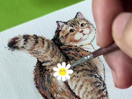 手绘宠物猫 🐱想画你家的毛孩子吗☺️#给毛孩子画张年画 #宠物 #宠物犬 #宠物猫 #毛孩子