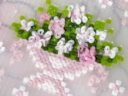 拼豆考研版 原创和图纸:@没!带!咖!啡!豆! #做花束 #拼豆 #拼豆教程 #拼豆图纸 #拼豆考研