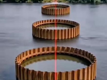 原来桥是这样建的,直接在水里造一块地 #桥墩围堰施工 #科普知识 #围堰施工