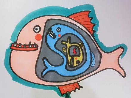 大鱼吃小鱼简笔画#简笔画