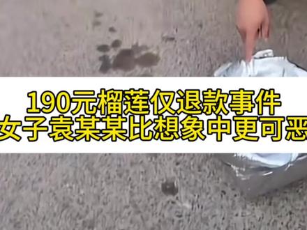 190元榴莲仅退款事件,更多细节曝光,袁某某比想象中可恶 190元榴莲仅退款事件,更多细节曝光,袁某某比想象中可恶#社会百态