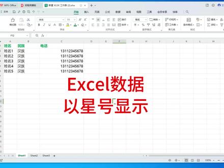 《Excel 100个常用技巧》之 Excel数据以星号显示#excel #excel数据星号 #excel零基础入门教程 #我要上热门抖音小助手 ##知识前沿派对