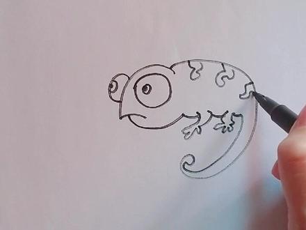 一学就会,蜥蜴简笔画#dou是新一代 #画画 #简笔画