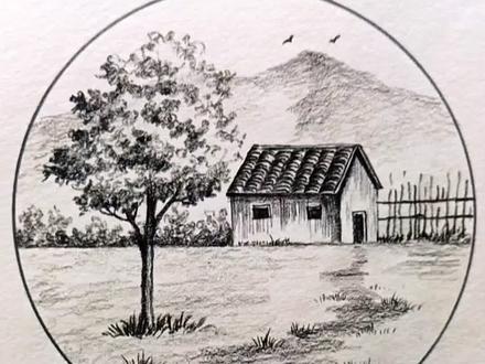 生生的两端,我们彼此站成了岸#零基础学画画 #炭笔风景画 #炭笔画 #素描 #美术生