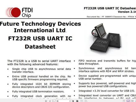 FT232R FTDI USB UART的接口芯片