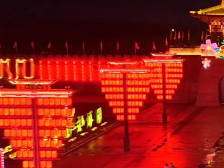 庆云武侠不夜城#演出现场拍摄 #相约古城夜景 #烟花秀 #花灯会