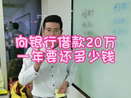向银行借款20万元一年要还多少钱#银行 #贷款 #借钱