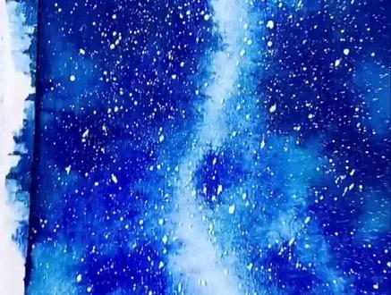 #星空 #钢笔淡彩 #无所不能的我 星空书签🔖2,无敌简单,快快学起来吧