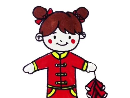 新年快到啦,快来试试画这个放鞭炮的小女孩吧~#简笔画 #跟着抖音学画画 #新年简笔画 #亲子简笔画 #一学就会系列
