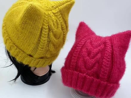 猫耳麻花帽教程一#松鼠绒帽子教程 #零基础教学 #猫帽子编织