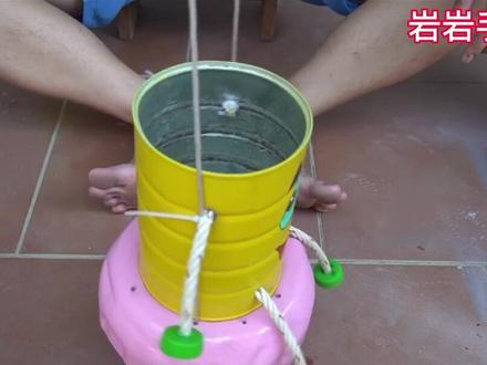 孩子喝完的奶粉罐别扔,简单改造,变成漂亮的卡通人花盆。#手工diy #幼儿园手工作业 #奶粉罐 #废物利用 #上热门