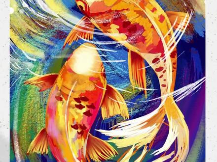 锦鲤在水中画出圆满,骏马在风中奔向未来。2026,愿你的世界像绘本一样治愈,所有的努力都有温暖的回响。#艺术在抖音#抖音年味艺术图鉴 #2026绘画开年挑战