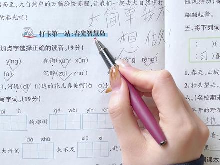 试卷太简单不想做了,还是不会做了呢?#小学语文 #沉浸式 #批改试卷 #师生日常 #创作灵感