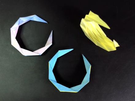 #手工折纸 #亲子手工 小清新的月牙儿折纸