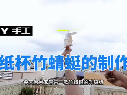 当初二年级会这个竹蜻蜓那就是得竹蜻蜓者得天下! #科技小制作 #动手能力 #折纸玩具 #变废为宝 #创意